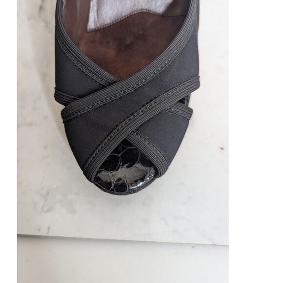 Donald J Pliner black croc embossed strappy open toe high heels pumps size 7.5 - Picture 10 of 12